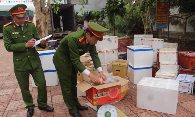 Nghệ An: Bắt giữ 2 tấn hoa quả các loại không rõ nguồn gốc 