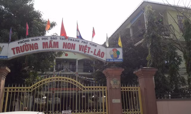 Trường mầm non Việt Lào nơi xảy ra vụ việc.