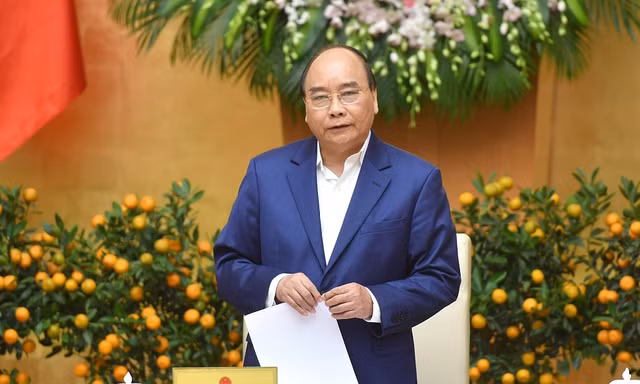 Thủ tướng Nguyễn Xuân Phúc phát biểu tại phiên họp. Ảnh: VGP/Quang Hiếu