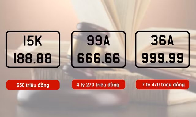 Biển số 99A - 666.66 và 36A- 999.99 đấu giá được hơn 11 tỷ đồng