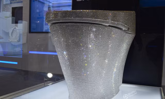 Đính 72.000 viên đá quý lên bồn cầu