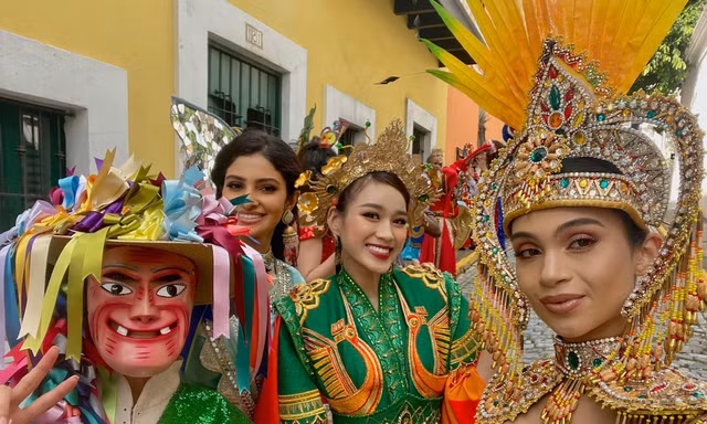 Đỗ Thị Hà tự tin hòa nhập với thí sinh Miss World 2021