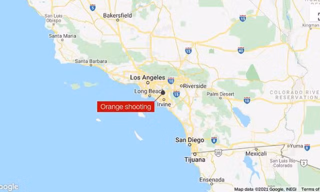 Địa điểm xảy ra vụ xả súng hàng loạt thuộc bang California, miền tây nước Mỹ 
