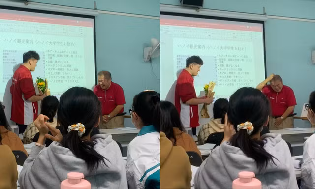 Biểu cảm "cưng xỉu" của thầy giáo người Nhật khi lần đầu nhận quà của sinh viên Việt Nam