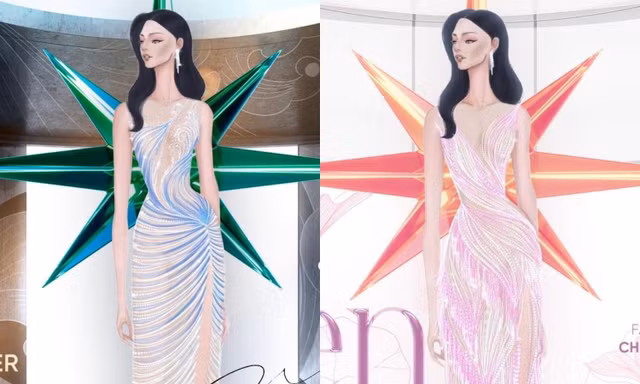 Váy dạ hội của Hoa hậu Ngọc Châu tại Miss Universe: Lấy cảm hứng từ hoa sen và nước