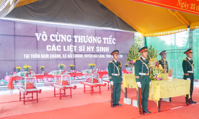 Tổ chức Lễ truy điệu và an táng 6 hài cốt liệt sĩ tìm thấy ở tỉnh Quảng Trị