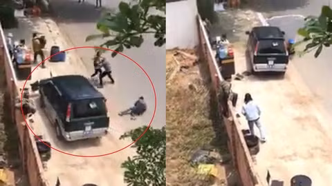 Đám đông bỏ chạy khi ô tô tập lái lao vào quán nước