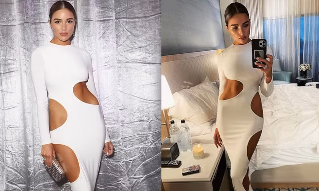 Hoa hậu Hoàn vũ Olivia Culpo diện váy 'thủng' lỗ chỗ để lộ đường cong