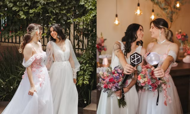 Ảnh cưới cặp đôi fangirl BTS và EXO: Từ kẻ thù không đội trời chung đến người một nhà