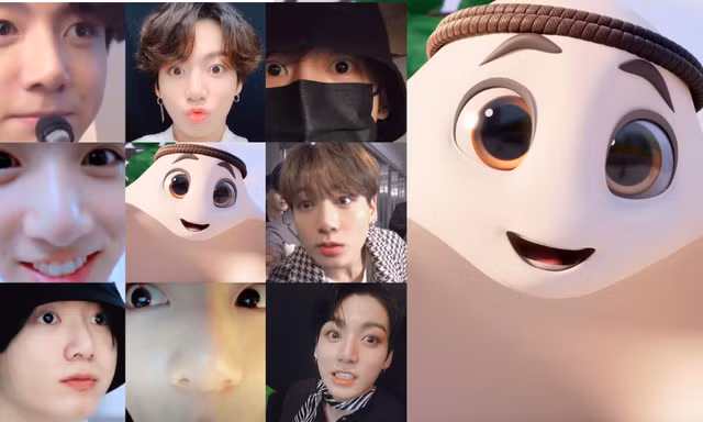 Jung Kook (BTS) và loạt khoảnh khắc "như hai giọt nước" với linh vật của World Cup - La'eeb