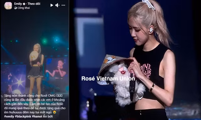 Concert BLACKPINK ngày 2: Emily là người "chắp cánh" nón lá Hank đến tay Rosé