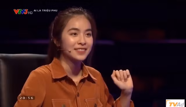Diễn viên Trần Vân trong chương trình "Ai là triệu phú". 