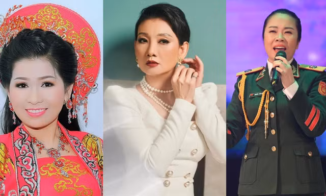 NSƯT Hồ Ngọc Trinh (từ trái qua), NSƯT Mỹ Uyên, NSƯT Hồng Hạnh được phong tặng danh hiệu nghệ sĩ nhân dân trong lần thứ 10