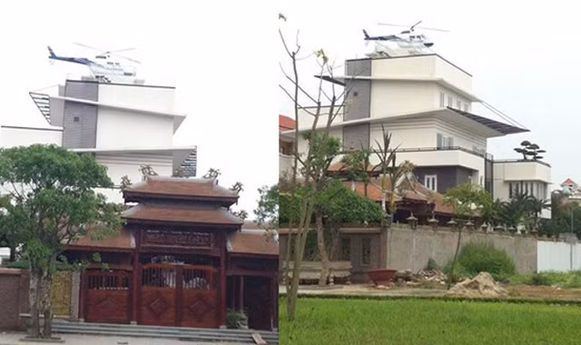 Xôn xao bức ảnh 'trực thăng' đậu trên nóc nhà đại gia Việt