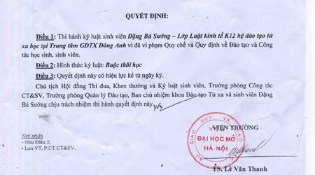 Quyết định buộc thôi học.