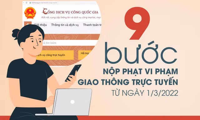 Chi tiết 9 bước nộp phạt vi phạm giao thông trực tuyến