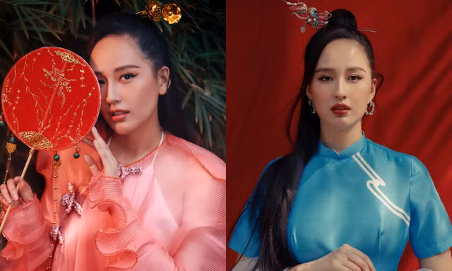 Hơn 10 năm mới mặc lại áo dài, Hoa hậu Mai Phương Thúy đẹp sắc sảo như mỹ nữ cổ trang