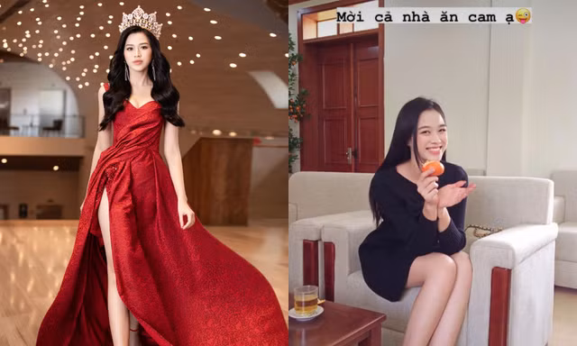 Hoa hậu Đỗ Thị Hà “mời mọi người ăn cam”, nhưng ai cũng chú ý đến đôi chân 1m11 trứ danh của nàng hậu