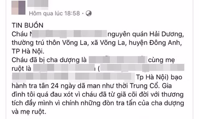 Hình ảnh chia sẻ trên mạng xã hội.