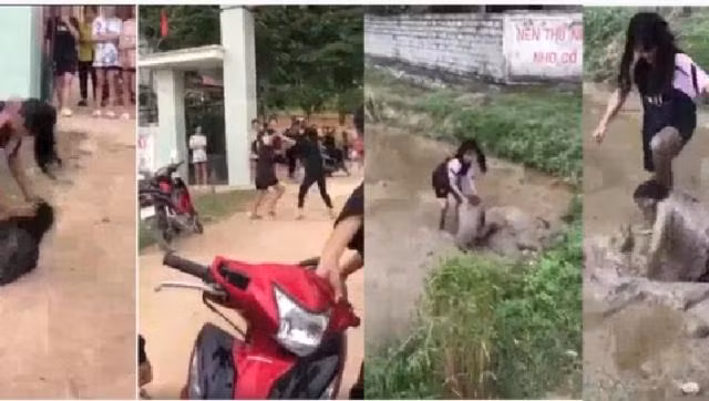 Công an xác minh clip nữ sinh bị đánh liên tiếp dưới ruộng bùn