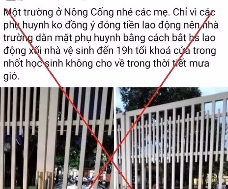 Công an xác minh thông tin nhà trường ‘dằn mặt’ phụ huynh bằng cách bắt học sinh dọn vệ sinh đến tối