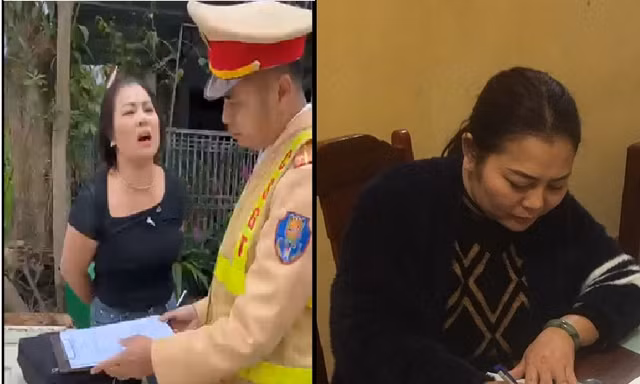 Người phụ nữ lăng mạ, đụng chạm thân thể vào CSGT ở Thanh Hoá từng bị xử phạt hành chính