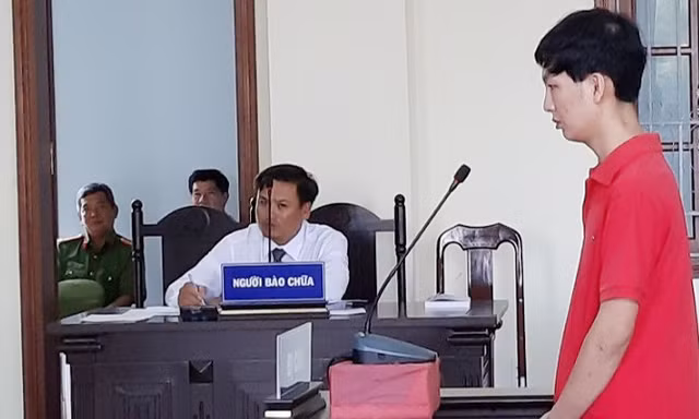 Bị cáo Huy tại phiên tòa