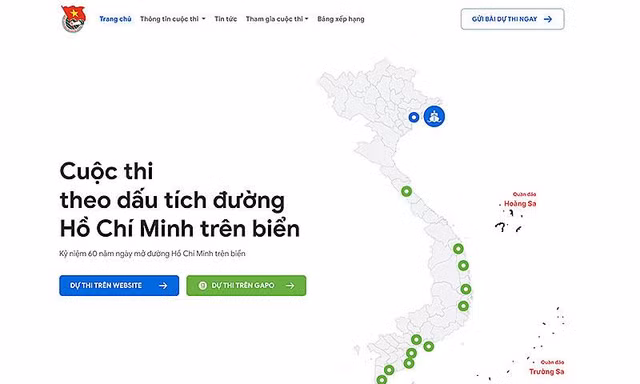 Giao diện khởi động của website http://doantaukhongso.vn.