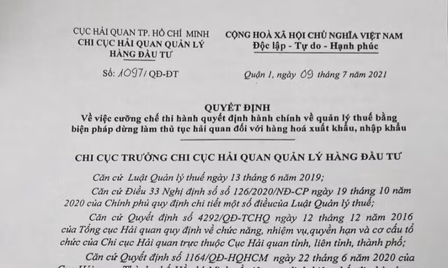 TPHCM dừng thủ tục xuất nhập khẩu với một doanh nghiệp nợ thuế cả trăm tỷ đồng
