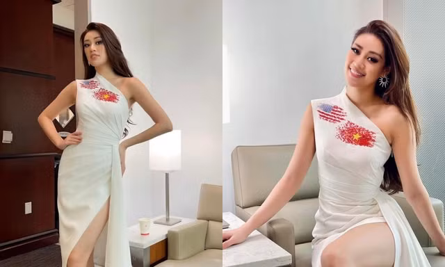 Hoa hậu Khánh Vân cập nhật hình ảnh đầu tiên trên đất Mỹ, diện mẫu váy vô cùng ý nghĩa