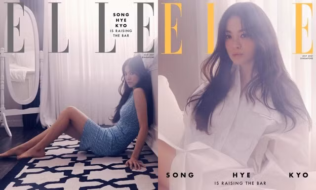 Song Hye Kyo mặc trang phục hững hờ, trẻ trung như gái đôi mươi trên ELLE Singapore