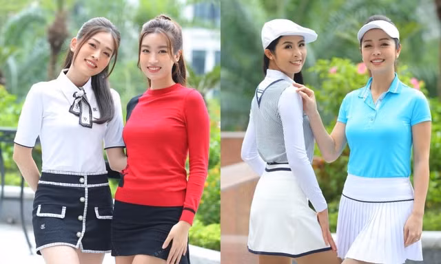 Hoa hậu Đỗ Mỹ Linh, Ngọc Hân khoe sắc trong buổi họp báo Tiền Phong Golf Championship 2021