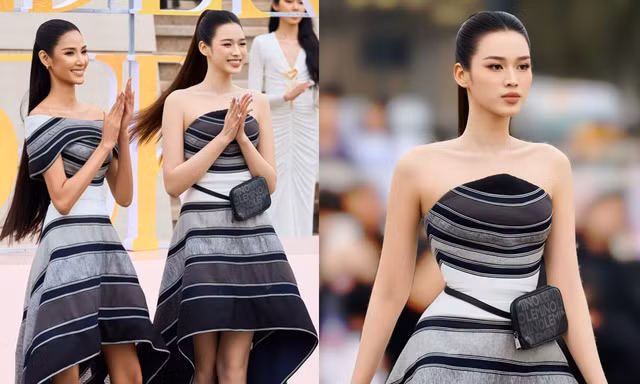 Video hai nàng hậu xứ Thanh Đỗ Thị Hà, Hoàng Thùy khoe trình catwalk ấn tượng