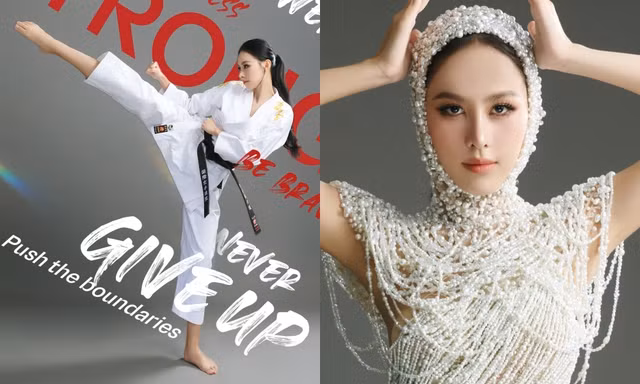 Á hậu Ngọc Hằng lồng ghép võ thuật vào bộ ảnh dự thi Miss Intercontinental 2023