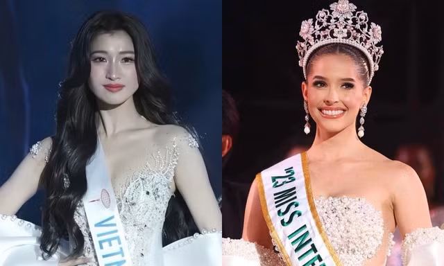 Điểm chung bất ngờ ở trang phục dạ hội của Phương Nhi và tân Miss International 2023