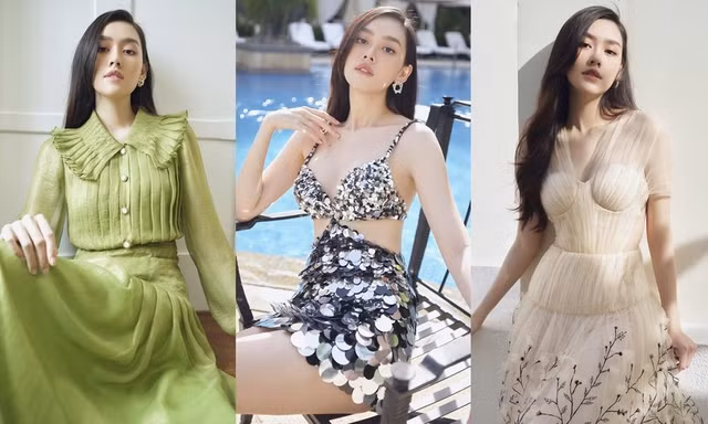 Á hậu Tường San đẹp mong manh trong các thiết kế ứng dụng của NTK Lê Thanh Hòa
