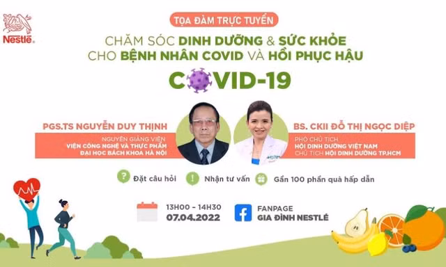 Tư vấn trực tuyến về chăm sóc dinh dưỡng, sức khỏe cho bệnh nhân COVID, hồi phục sau COVID