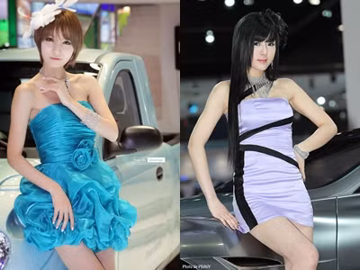 Mỹ nhân xứ Hàn đẹp hút hồn bên xe hơi