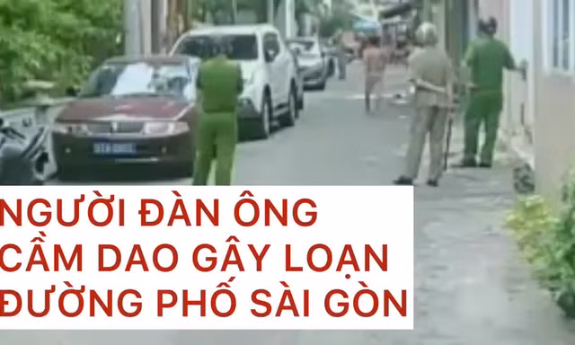Khống chế người đàn ông dùng dao gây náo loạn đường phố