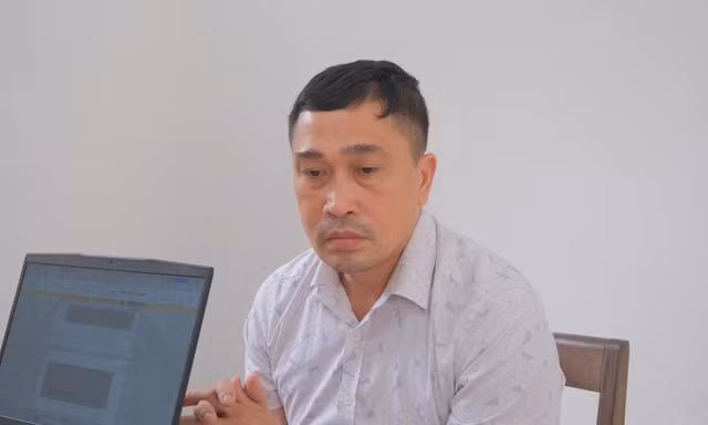 Đối tượng Hữu tại cơ quan điều tra.