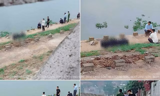 Hình ảnh sự việc đuối nước trên sông Kỳ Cùng.