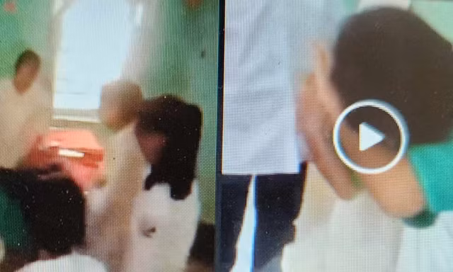 Đoạn clip học sinh đánh nhau phát tán trên mạng xã hội.