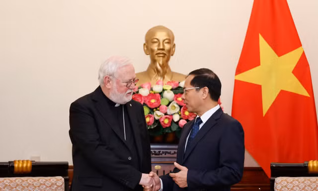 Bộ trưởng Ngoại giao Bùi Thanh Sơn tiếp Bộ trưởng Ngoại giao Tòa thánh Vatican