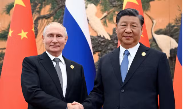 Tổng thống Nga Vladimir Putin và Chủ tịch Trung Quốc Tập Cận Bình trong cuộc gặp năm 2023. (Ảnh: Reuters)