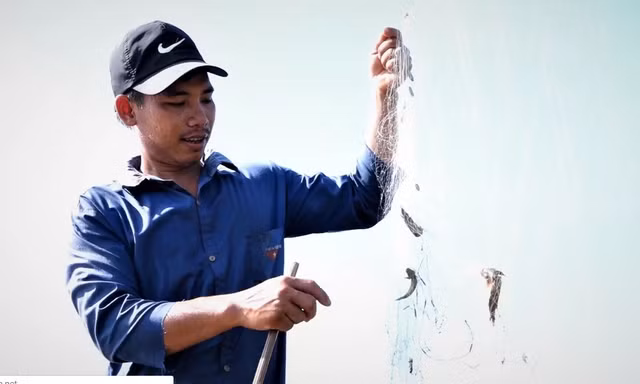 Giăng lưới bắt cá kiếm gọn nửa triệu mỗi ngày