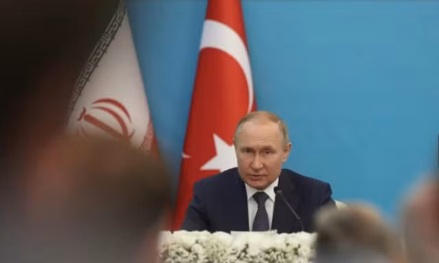 Tổng thống Nga Vladimir Putin phát biểu tại Thổ Nhĩ Kỳ ngày 19/7. (Ảnh: Reuters)
