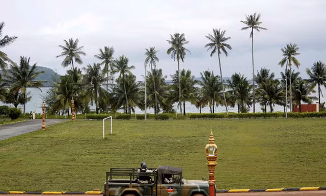 Một góc quân cảng Ream của Campuchia. (Ảnh: Reuters)
