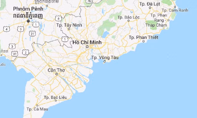 Vị trí tàu KH 90208 TS bị nạn