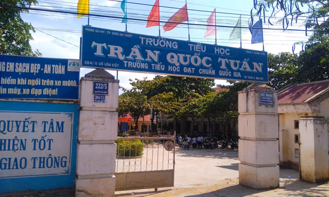 Trường tiểu học Trần Quốc Tuấn nơi xảy ra vụ nổ.