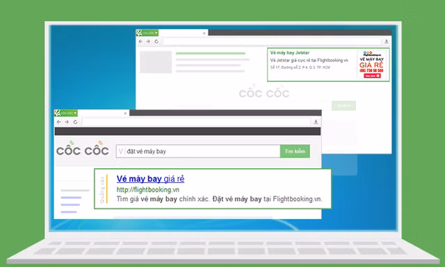 Các hình thức quảng cáo trên trình duyệt và công cụ tìm kiếm Cốc Cốc